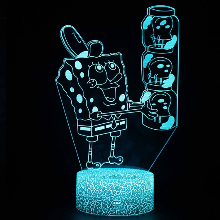 Lampe 3D Bob l'Éponge avec des Méduses