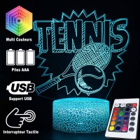 Lampe 3D Raquette et balle de Tennis, télécommande et caractéristiques