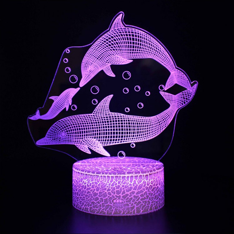 Lampe 3D Dauphin Famille