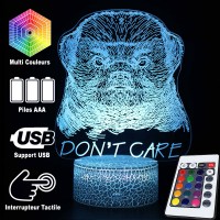 Lampe 3D Gorille Don't Care caractéristiques et télécommande