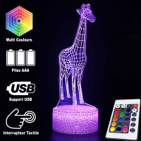 Lampe 3D Girafe Gracieuse caractéristiques et télécommande