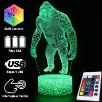 Lampe 3D Gorille Majestueux caractéristiques et télécommande