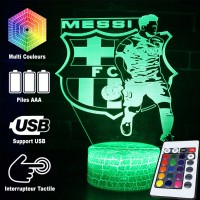 Lampe 3D Messi Barcelone caractéristiques et télécommande