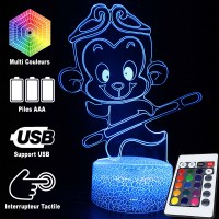 Lampe 3D Singe Dansant caractéristiques et télécommande