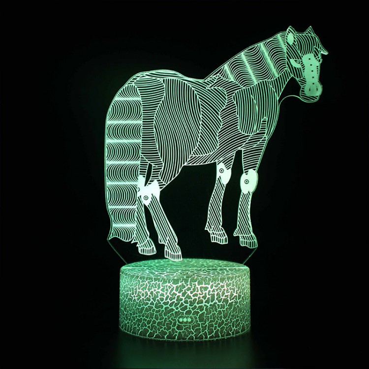 Lampe 3D Signe Chinois : Cheval
