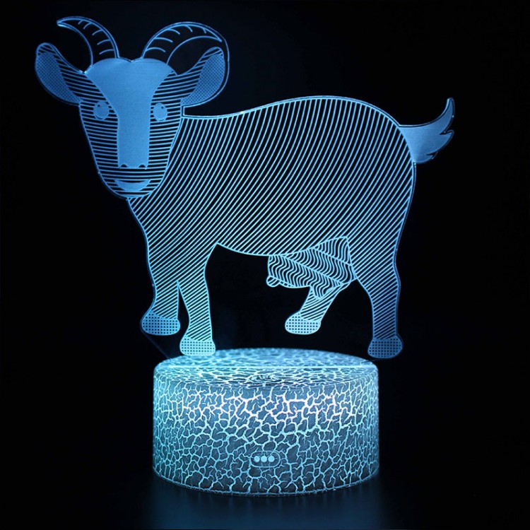 Lampe 3D Signe Chinois : Chèvre