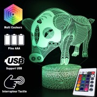 Lampe 3D Signe Chinois : Cochon   caractéristiques et télécommande