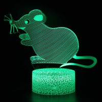 Lampe 3D Signe Chinois : Rat Souriant