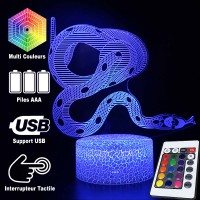 Lampe 3D  Signe Chinois : Serpent caractéristiques et télécommande