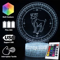 Lampe 3D Signe Astrologie : Bélier caractéristiques et télécommande