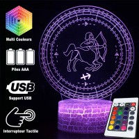 Lampe 3D Signe Astrologie : Sagittaire caractéristiques et télécommande