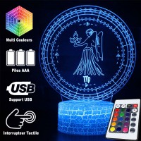 Lampe 3D Signe Astrologie : Vierge caractéristiques et télécommande