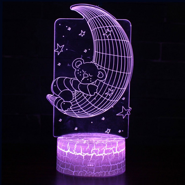 Lampe 3D Nounours Lune
