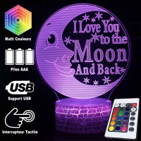 Lampe 3D Lune "I love you"  caractéristiques et télécommande