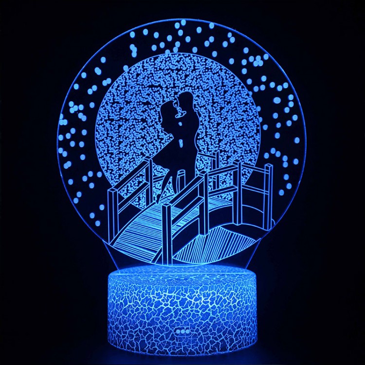 Lampe 3D Couple Amoureux Lune