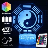 Lampe 3D Yin Yang caractéristiques et télécommande