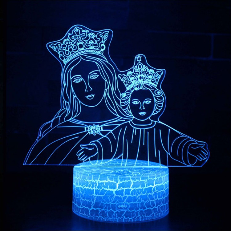 Lampe 3D Vierge Marie Jésus
