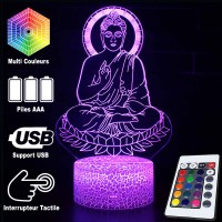 Lampe 3D Tibet Bouddha caractéristiques et télécommande