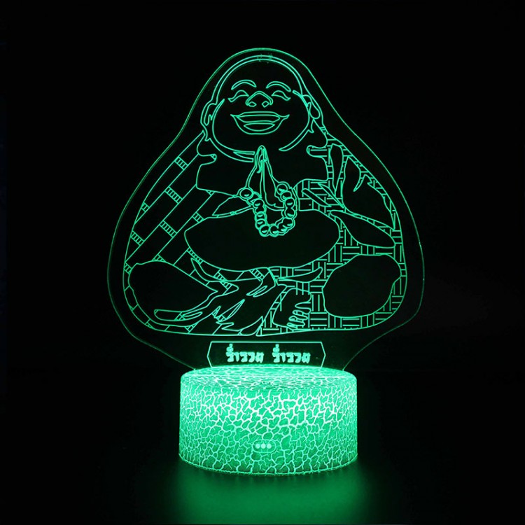 Lampe 3D Bouddha Rieur