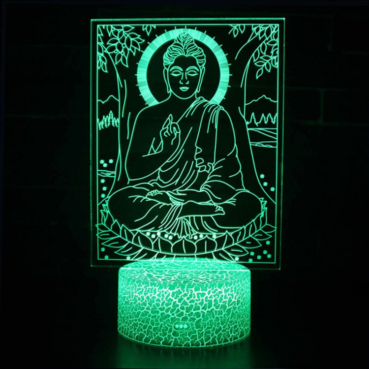 Lampe 3D Bouddha Priant