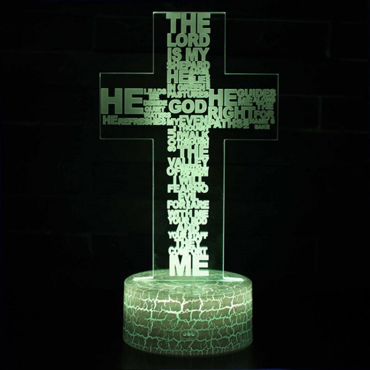 Lampe 3D Croix Catholique