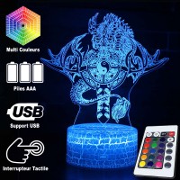 Lampe 3D Dragon Yin Yang caractéristiques et télécommande