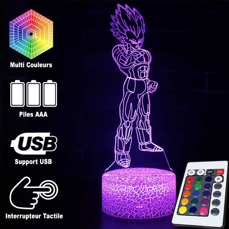 Lampe Dragon Ball Z Vegeta Super Saiyan - Lampe DBZ - Saiyan-Boutik