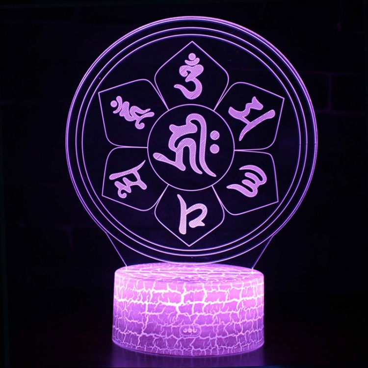 Lampe 3D Lotus Symboles