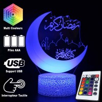 Lampe 3D Mosquée Musulmane caractéristiques et télécommande