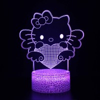 Lampe 3D Kitty Cœur