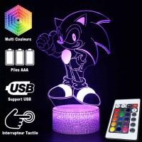 Lampe 3D Sonic Pouce caractéristiques et télécommande