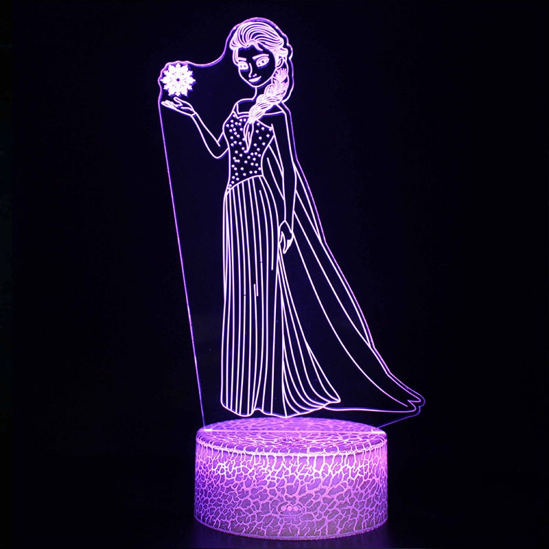Lampe 3D Reine des Neiges Elsa | Livraison Gratuite