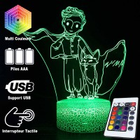 Lampe 3D Petit Prince caractéristiques et télécommande