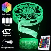 Lampe 3D Pellicule Cinéma caractéristiques et télécommande