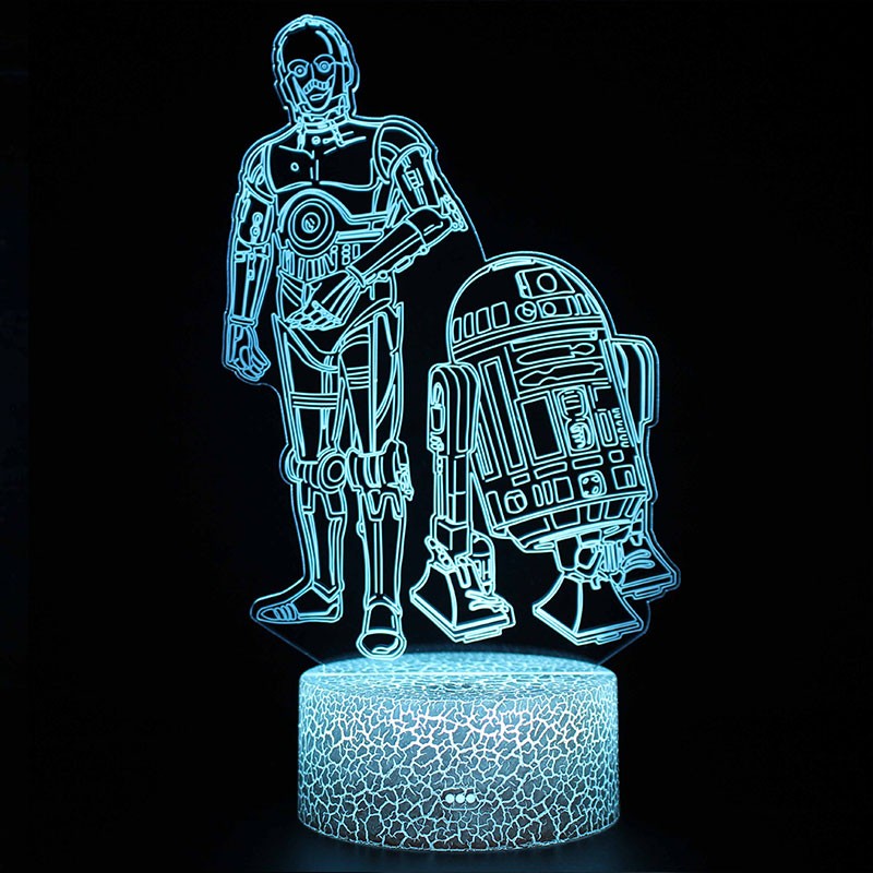 Lampe 3D : R2D2 C3PO Star Wars | Livraison Gratuite