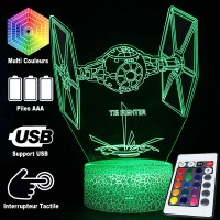 Lampe 3D Tie Fighter Star Wars caractéristiques et télécommande