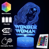 Lampe 3D Wonder Woman Buste caractéristiques et télécommande
