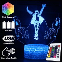 Lampe 3D Michael Jackson sur Scène caractéristiques et télécommande