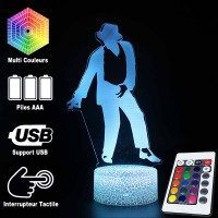 Lampe 3D Michael Jackson Danse caractéristiques et télécommande
