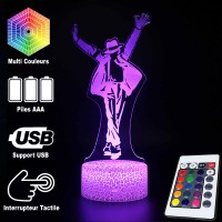 Lampe 3D Michael Jackson Chapeau caractéristiques et télécommande