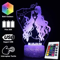 Lampe 3D Billie Eilish caractéristiques et télécommande