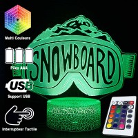 Lampe 3D Neige Snowboard