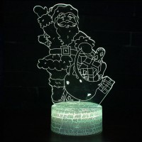 Lampe 3D Père Noël Bonjour