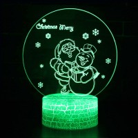 Lampe 3D Père Noël Bonhomme Neige