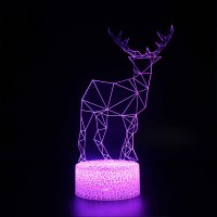Lampe 3D Renne Stylisé