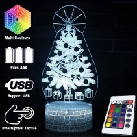 Lampe 3D Sapin Cadeaux caractéristiques et télécommande