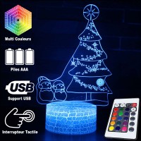 Lampe 3D Sapin Lutin Noël caractéristiques et télécommande