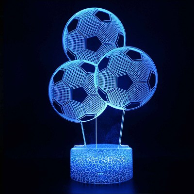 Zawaer Football Forme Lampe 3D, Cadeau Foot Garcon Enfants Fille