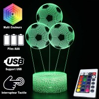 Lampe 3D Ballons Football caractéristiques et télécommande