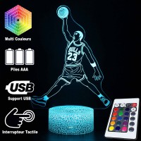 Lampe 3D Michael Jordan caractéristiques et télécommande